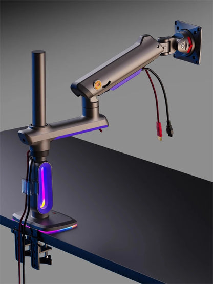 NB F7 E7 Gaming Monitor Arm 32-60 Inch Curved Arc Screen Desktop 2-20kgs Ultra Wide Monitor Holder Mount with RGB Light